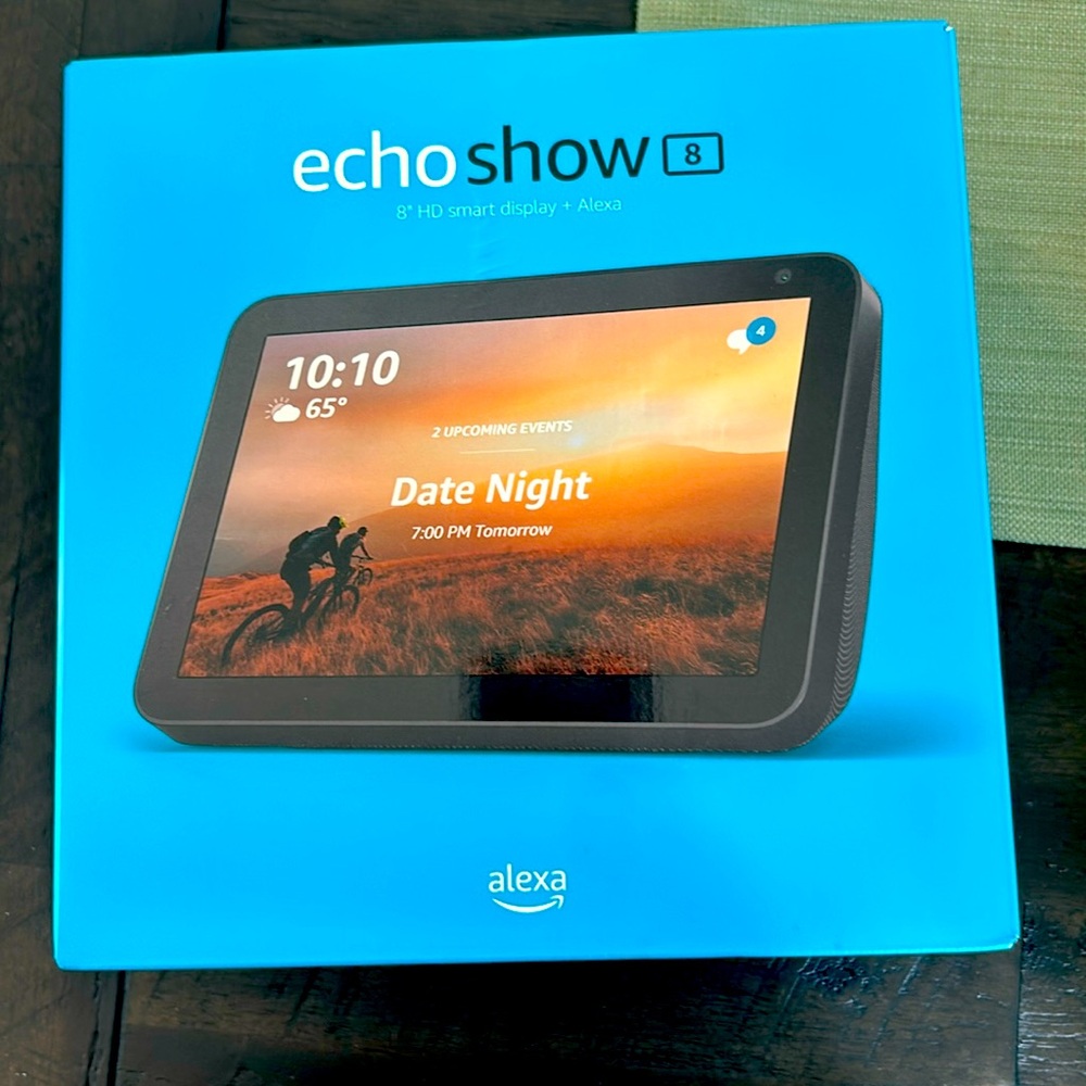 Amazon Echo Show 8 and black, adjustable base